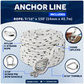 9/16" x 150' Premium 3-Strand Nylon Anchor Line - FO4487-C150 - Five Oceans