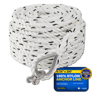 Anchor Line 9/16" x 200', 3-Strand Nylon, Spliced - FO4487-C200 - Five Oceans