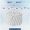 9/16" x 200' Premium 3-Strand Nylon Rope Line, White with Black Tracer - FO4487-M200 - Five Oceans