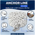 5/8" x 150' Premium 3-Strand Nylon Anchor Line - FO4488-C150 - Five Oceans