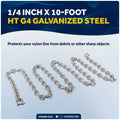 Anchor Chain 1/4" x 10' with 2 Shackles, HT G4 Galvanized Steel – FO4489-G10 - Five Oceans