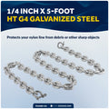 Anchor Chain 1/4" x 5' with 2 Shackles, HT G4 Galvanized Steel - FO4489-G5 - Five Oceans