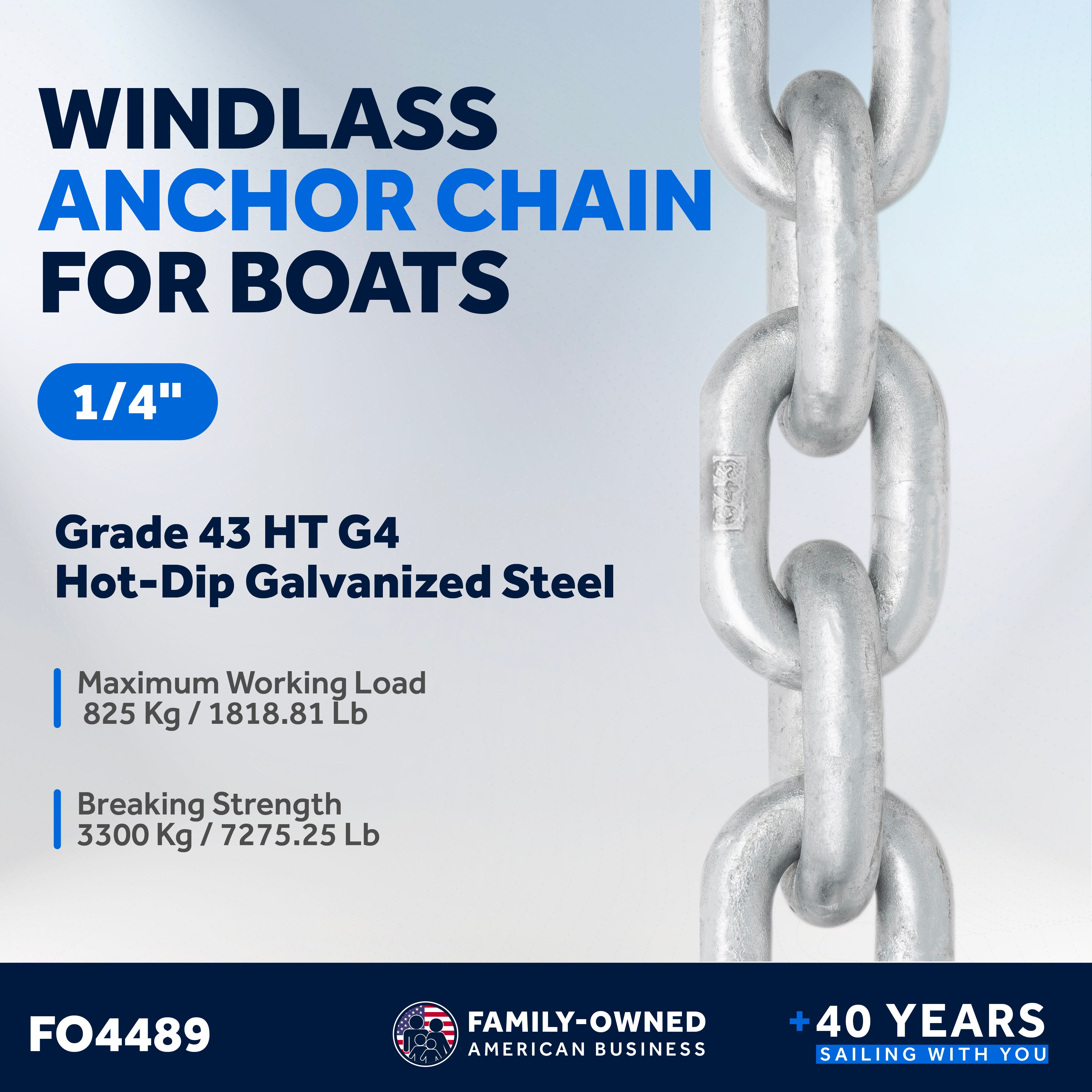 1/4" HTG4 Galvanized Steel Chain- FO4489