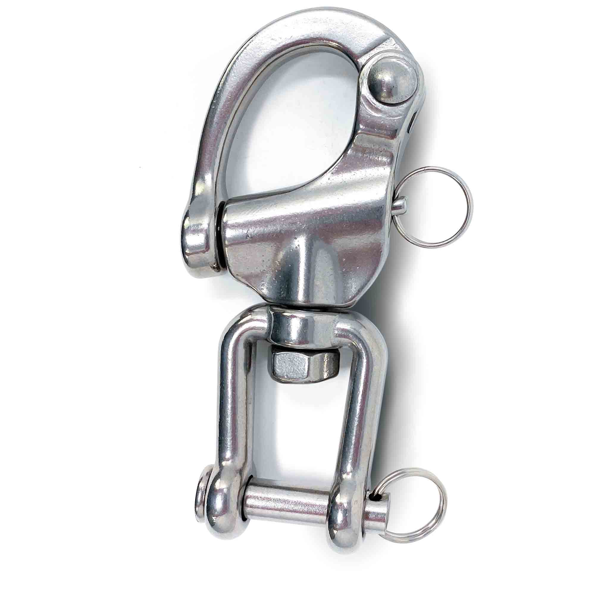 5" Pin Release Snap Shackle with Swivel Jaw, AISI316 Stainless Steel - FO448 - Five Oceans