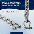 Anchor Chain 5/16" x 5' with 2 Shackles, HT G4 Galvanized Steel - FO4490-G5 - Five Oceans