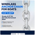 Windlass Anchor Chain 5/16" x 100' HT G4 - Galvanized Steel - FO4490-M100 - Five Oceans