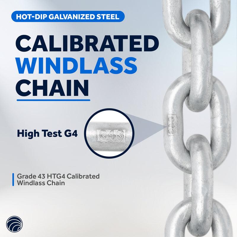Windlass Anchor Chain 5/16" HT G4 - Galvanized Steel - (Per Foot) - FO4490 - Five Oceans