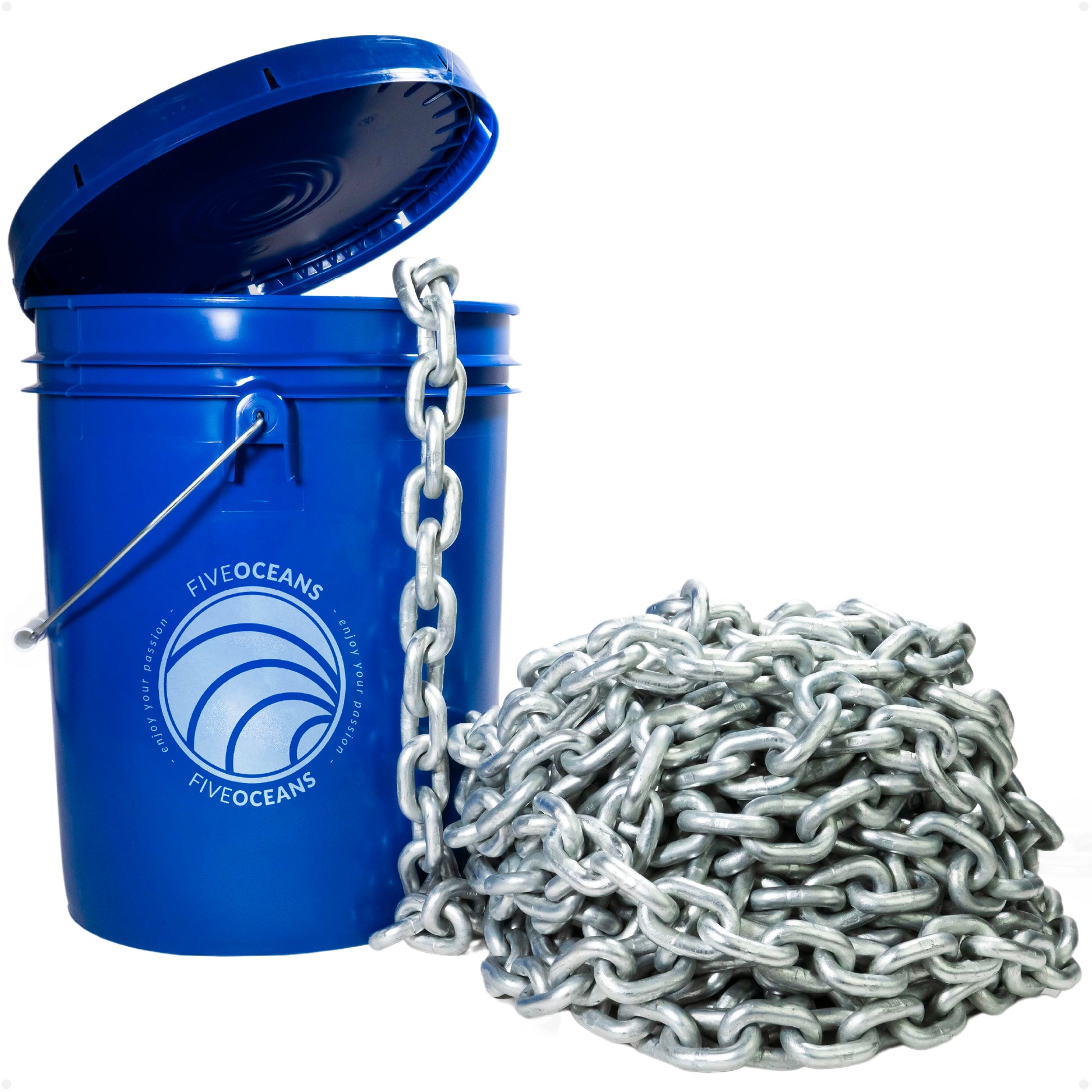 Windlass Anchor Chain 3/8" x 90' HT G4 - Galvanized Steel - FO4491-M90 - Five Oceans