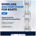 Windlass Anchor Chain 3/8" HT G4 - Galvanized Steel - (Per Foot) - FO4491 - Five Oceans