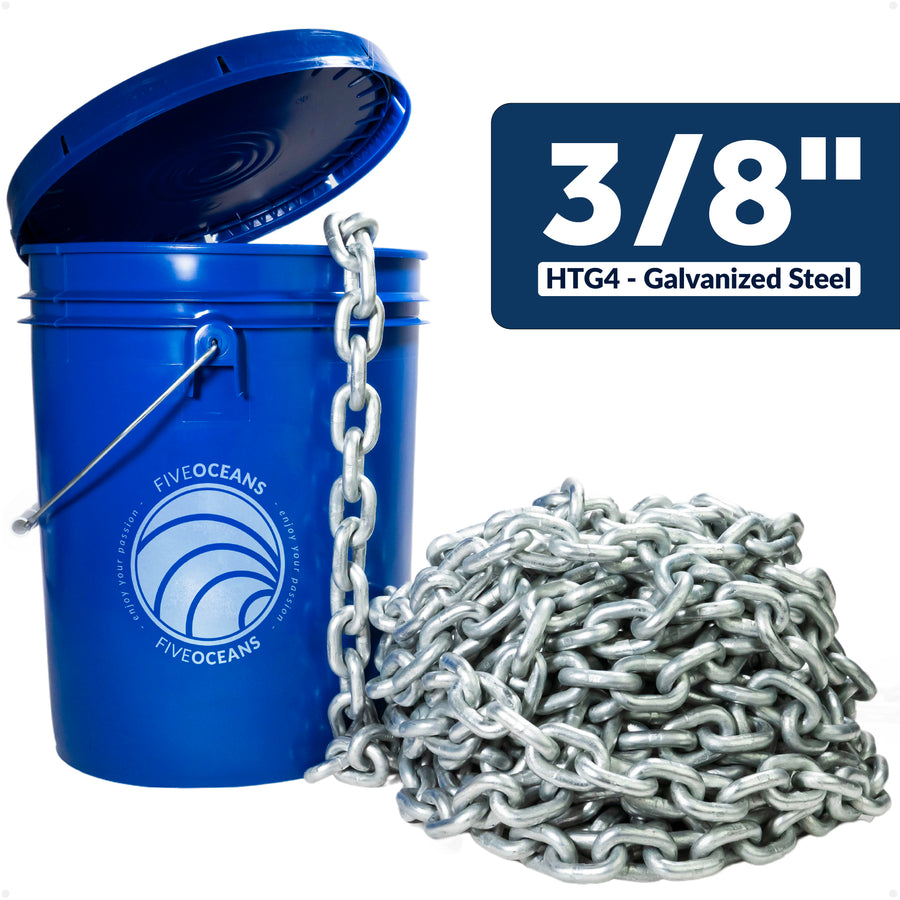 Windlass Anchor Chain 3/8" HT G4 - Galvanized Steel - (Per Foot) - FO4491 - Five Oceans
