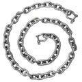 Anchor Chain 1/4" x 5' with 2 Shackles, HT G4 Stainless Steel - FO4492-S5 - Five Oceans