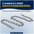Anchor Chain 1/4" x 5' with 2 Shackles, HT G4 Stainless Steel - FO4492-S5 - Five Oceans