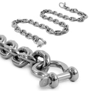 5/16" x 5' Boat Anchor Chain with 2 Stainless Steel Shackles, G4 High Test Stainless Steel Chain - FO4493-S5 - Five Oceans