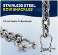 3/8" Anchor Chain with 2 Shackles, Marine-Grade HTG4 Stainless Steel - Five Oceans