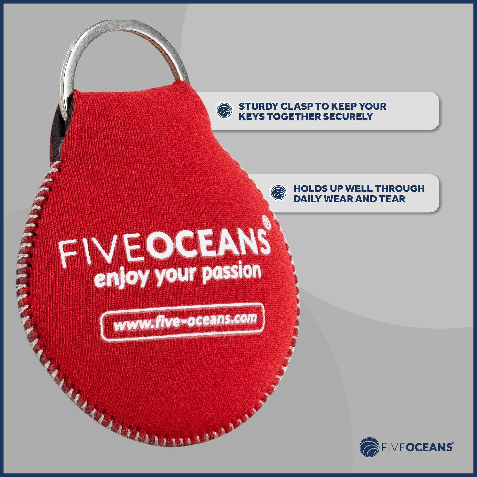 Floating Neoprene Keychain, Red - FO4495-R - Five Oceans