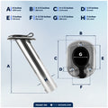30-Degree Rod Holder, Flush Mount, Stainless Steel, 4-Pack – FO4497-M4 - Five Oceans