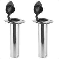 90-Degree Flush Mount Fishing Rod Holder - AISI316 Stainless Steel, 2-Pack