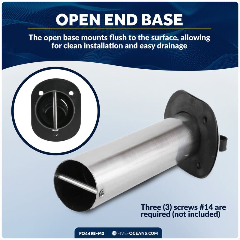 90-Degree Rod Holder, Flush Mount, Stainless Steel, 2-Pack - FO4498-M2 - Five Oceans
