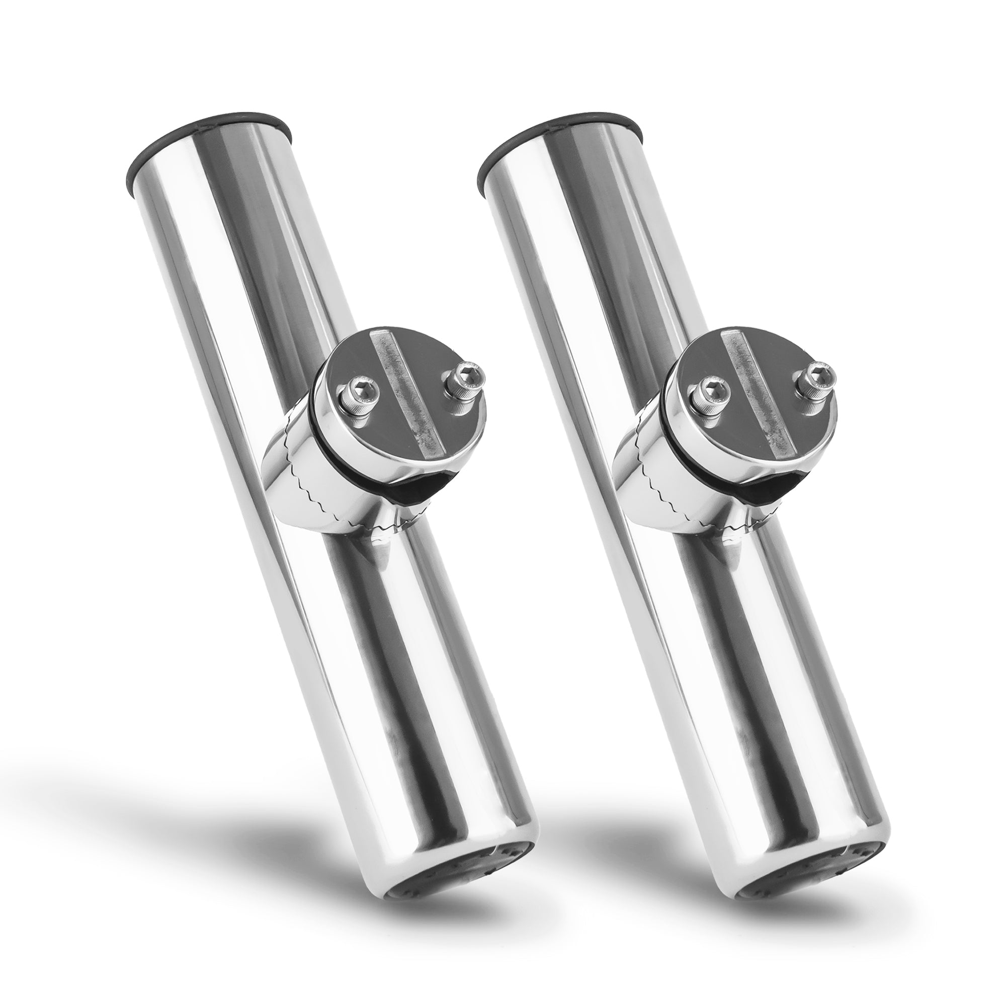 AISI316 Stainless Steel Clamp-on Fishing Rod Holder, Adjustable for Rails of 7/8 in to 1 in, 2-Pack, FO-4499-M2 - Five Oceans