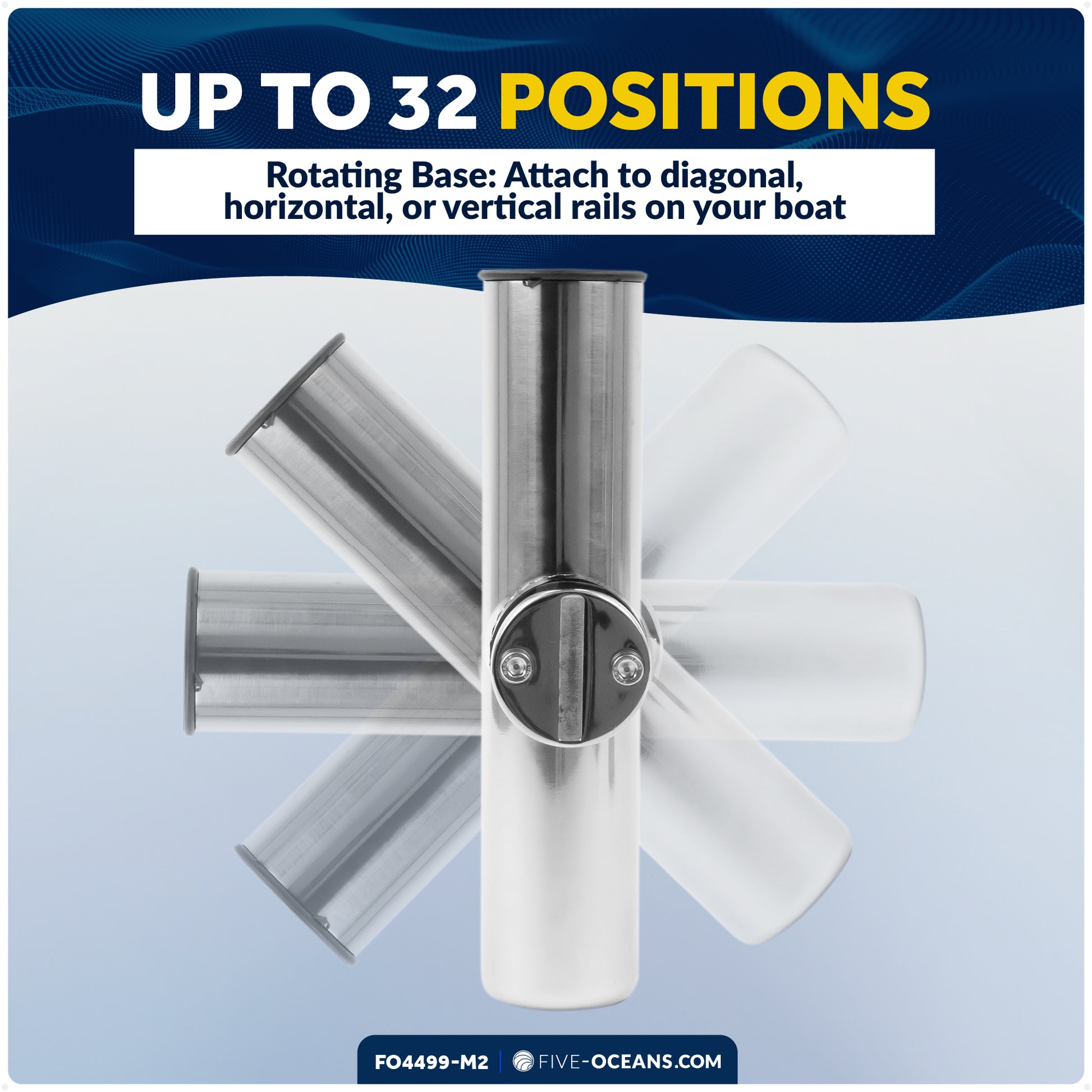 Clamp-on Rod Holder, Stainless Steel, 2-Pack – FO4499-M2 - Five Oceans