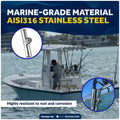 Clamp-on Rod Holder, Stainless Steel, 2-Pack – FO4499-M2 - Five Oceans