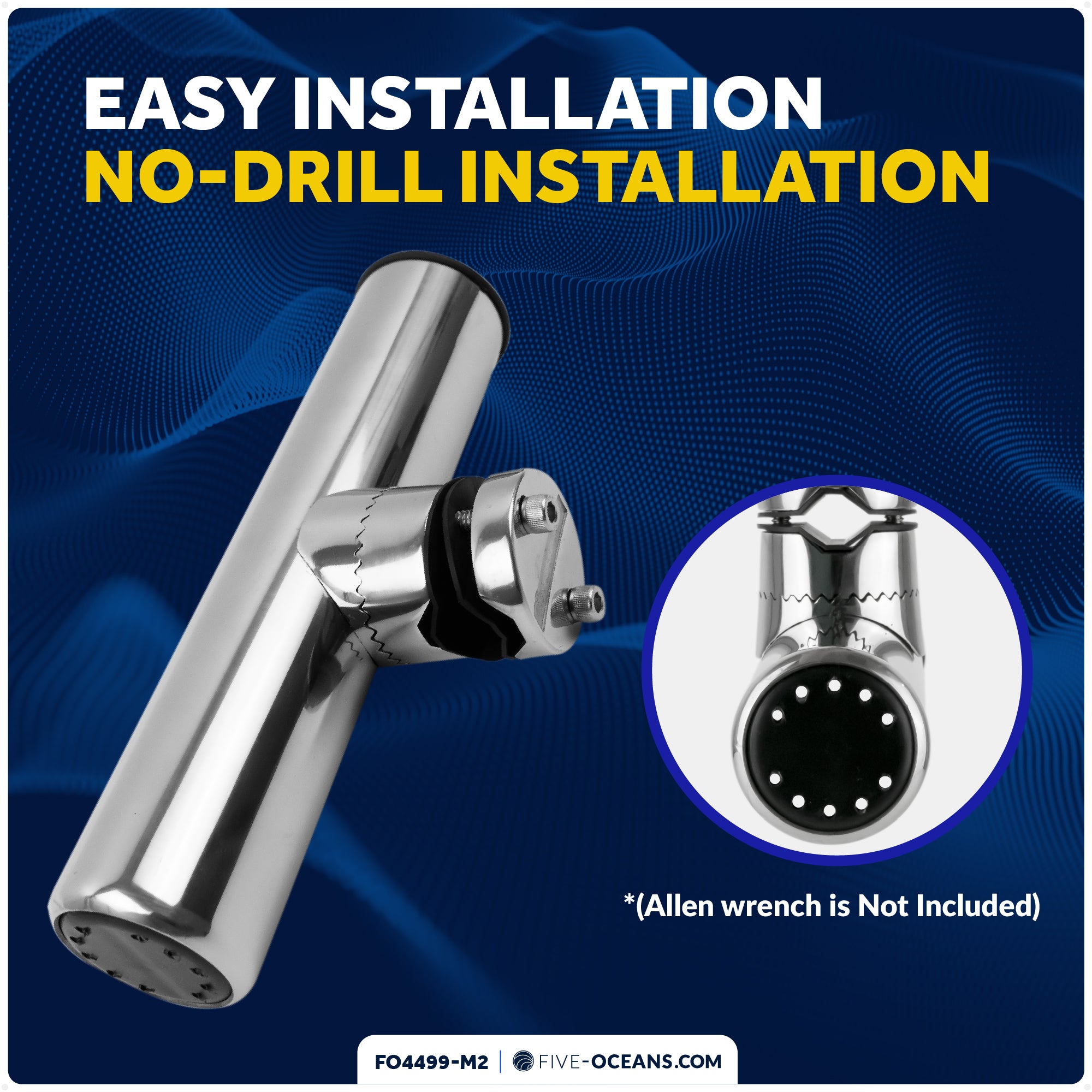 Clamp-on Rod Holder, Stainless Steel, 2-Pack – FO4499-M2 - Five Oceans