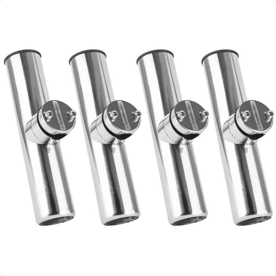 Five Oceans Clamp on Fishing Rod Holder for Rails 7/8 to 1 inch, Aisi316 Stainless Steel (4 Pack) Fo4499-m4