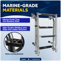 4-Step Folding Transom Ladder, AISI316 Stainless Steel - FO4500 - Five Oceans