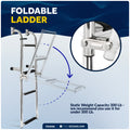 4-Step Folding Transom Ladder, AISI316 Stainless Steel - FO4500 - Five Oceans