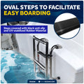 4-Step Folding Transom Ladder, AISI316 Stainless Steel - FO4500 - Five Oceans