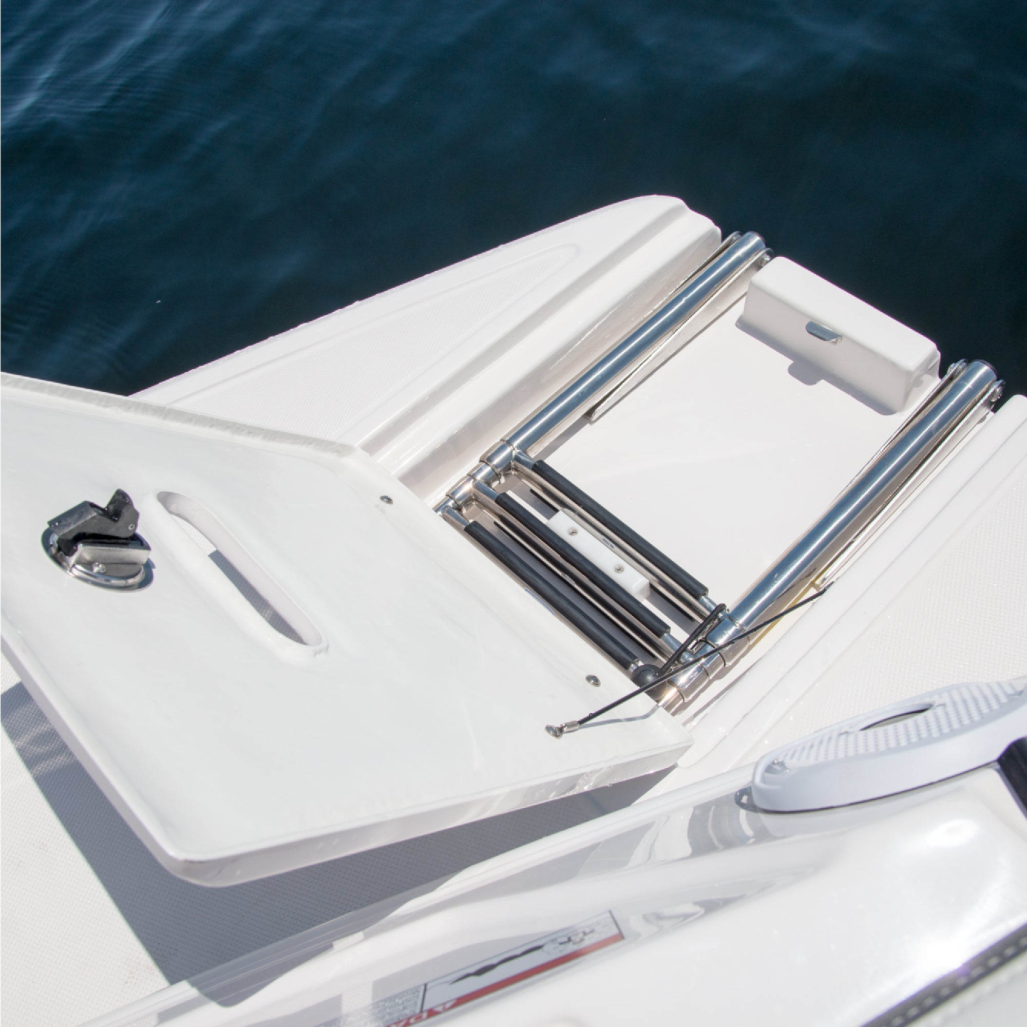 3 Step Boat Over Platform Telescoping Ladder, Stainless Steel - FO4502 - Five Oceans
