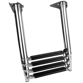 4 Step Boat Over Platform Telescoping Ladder, Stainless Steel - FO4503