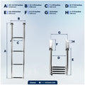 4-Step Over Platform Telescoping Swim Ladder, AISI316 Stainless Steel - FO4503 - Five Oceans