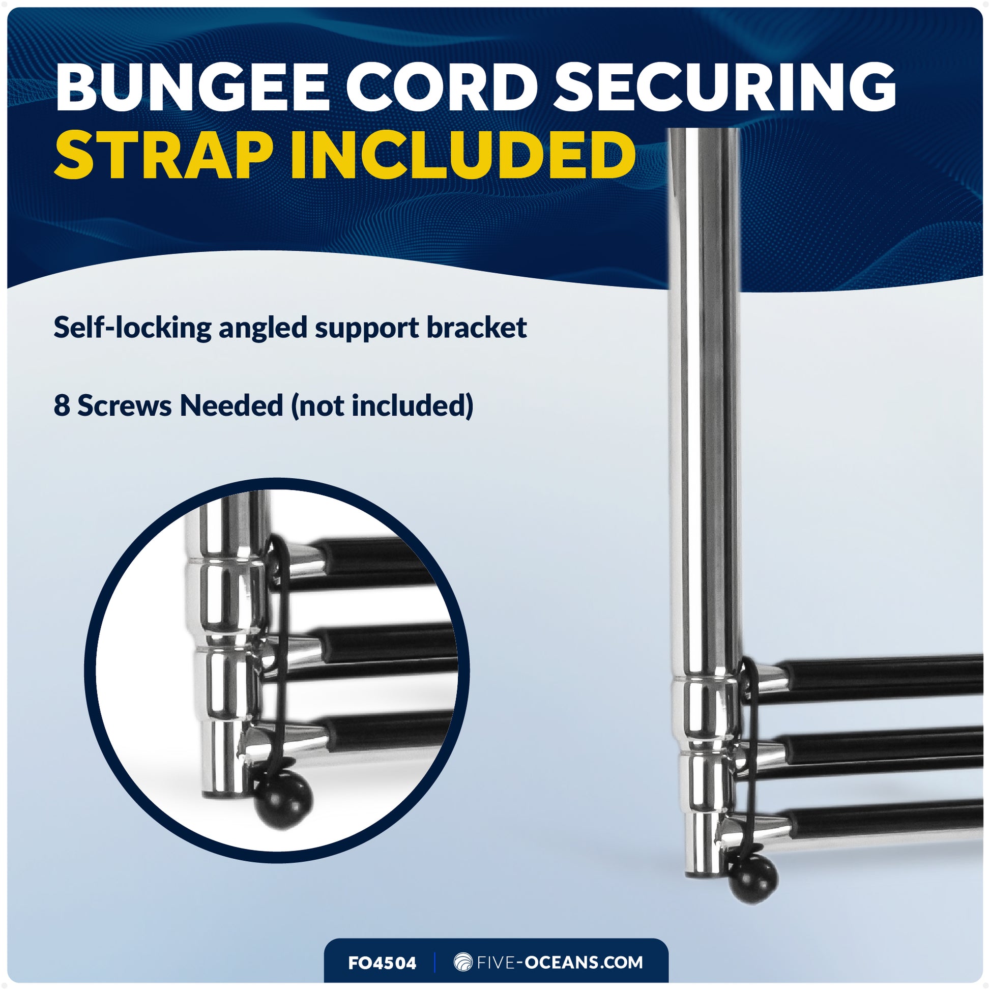3-Step Under Platform Telescoping Swim Ladder, AISI316 Stainless Steel - FO4504 - Five Oceans