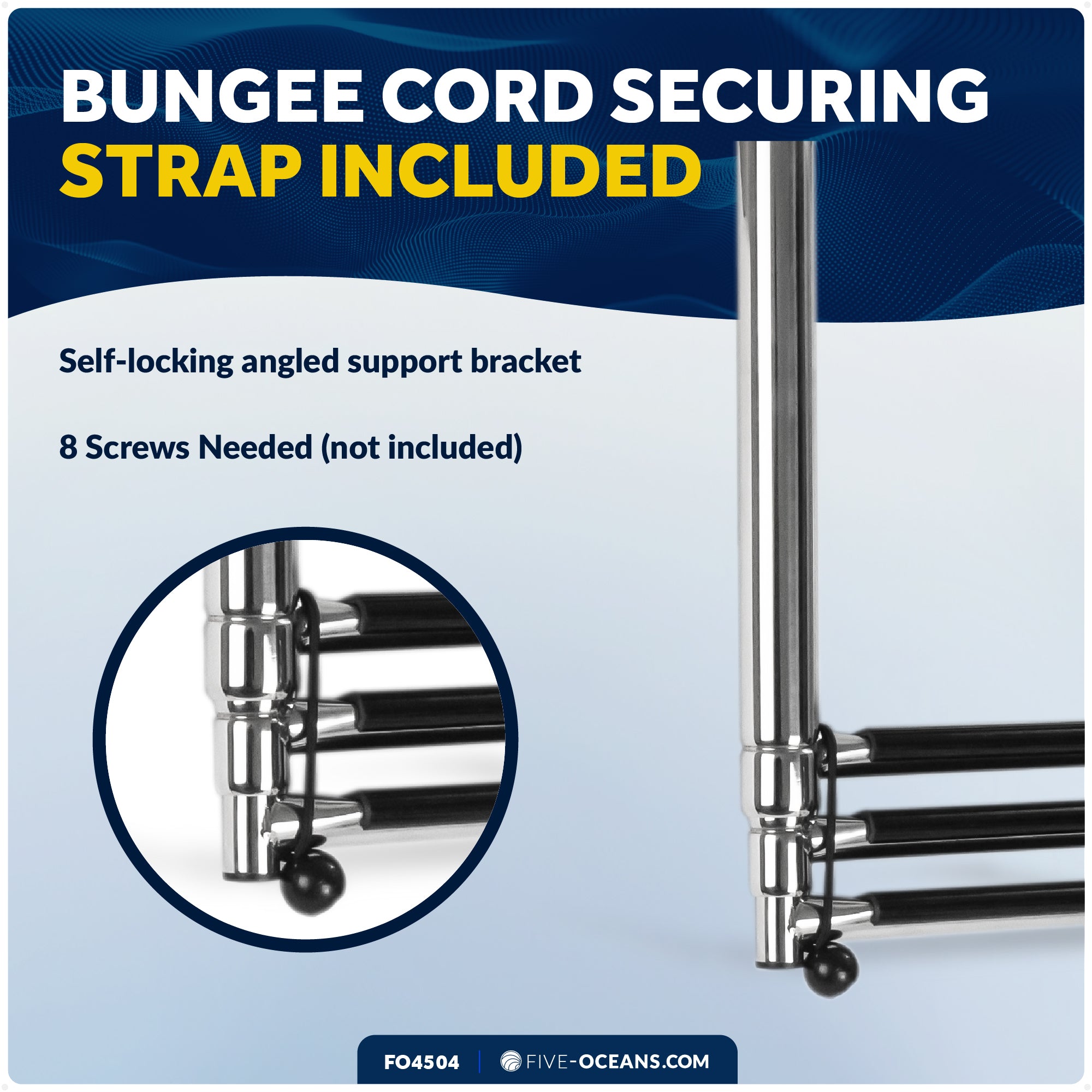 3-Step Under Platform Telescoping Swim Ladder, AISI316 Stainless Steel - FO4504 - Five Oceans