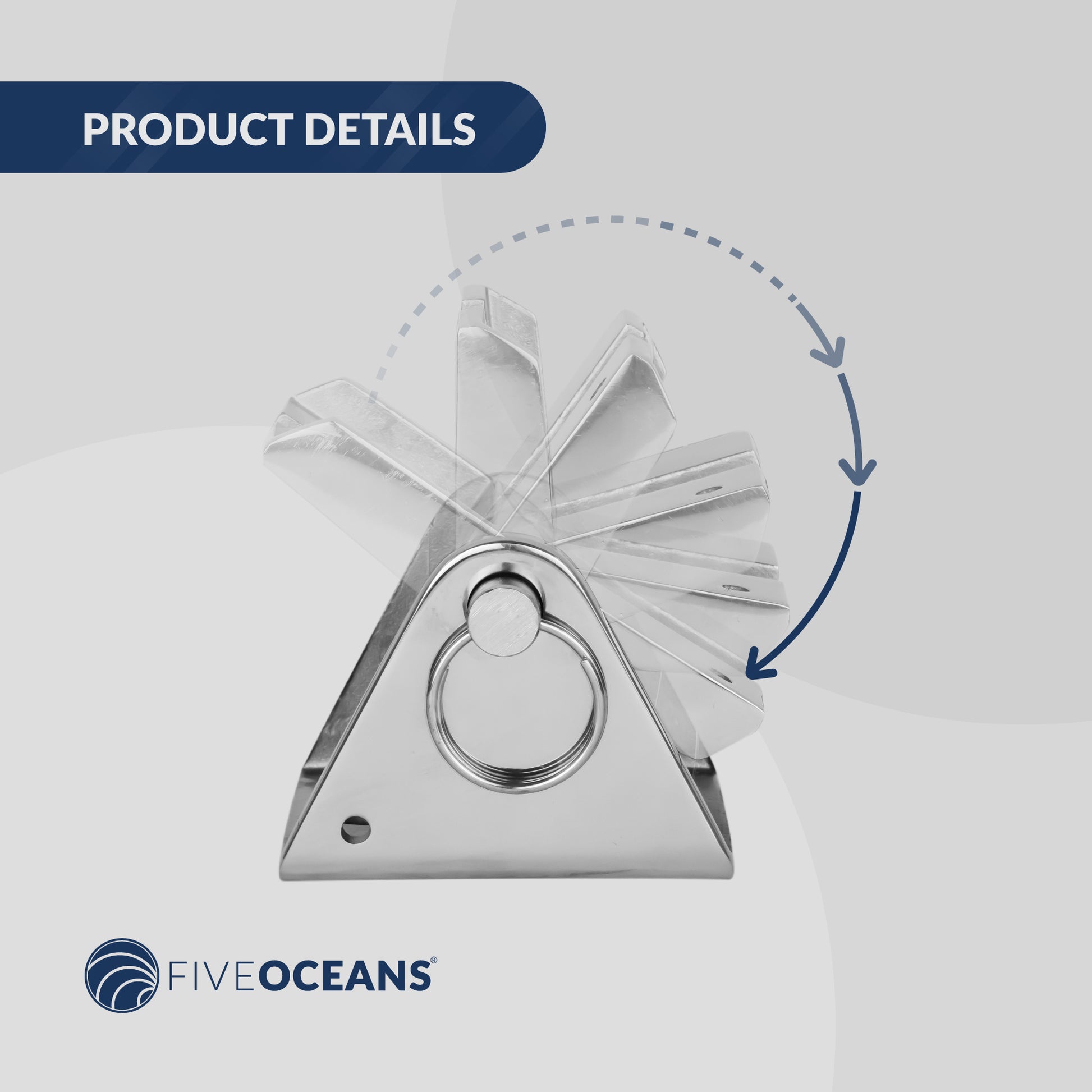 Anchor Chain Stopper for 3/16" to 1/4" Chain, Stainless Steel - FO4505 - Five Oceans