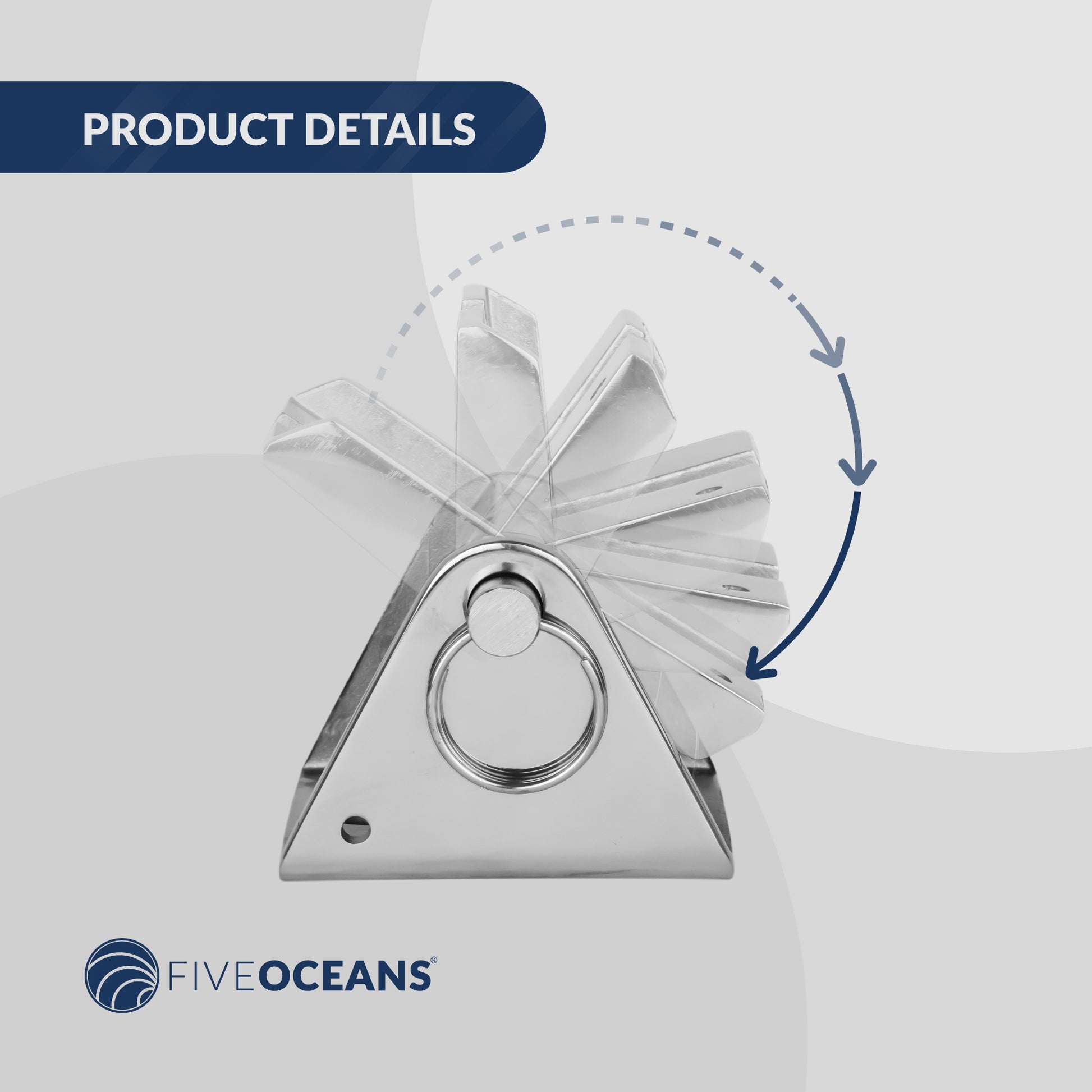 Anchor Chain Stopper for 5/16" to 3/8" Chain, Stainless Steel - FO4506 - Five Oceans