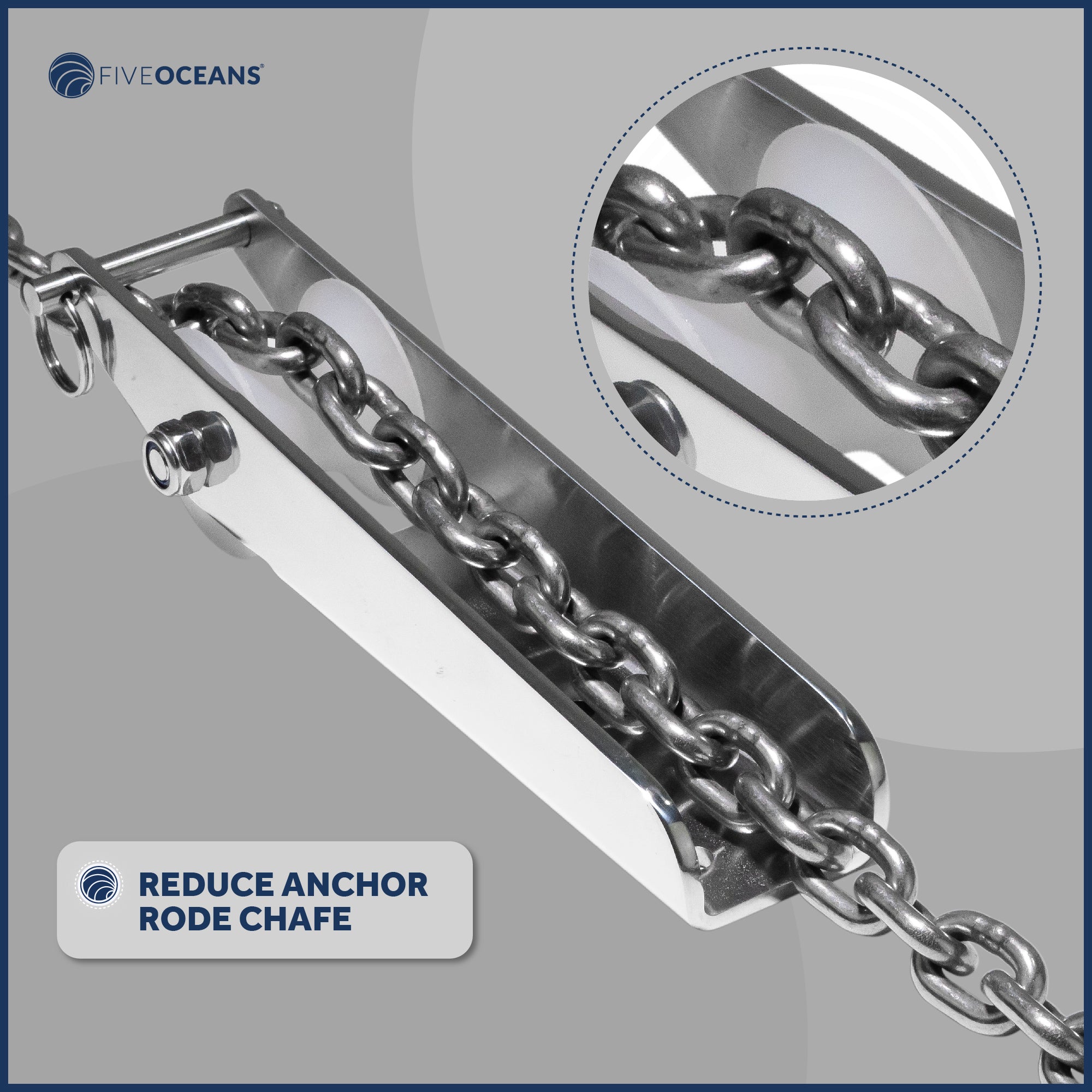 Fixed Anchor Bow Roller, Length11", Stainless Steel - FO4511 - Five Oceans