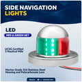 LED Bi-Color Navigation Light, Horizontal Mount, 12V DC - 2NM - FO4512 - Five Oceans