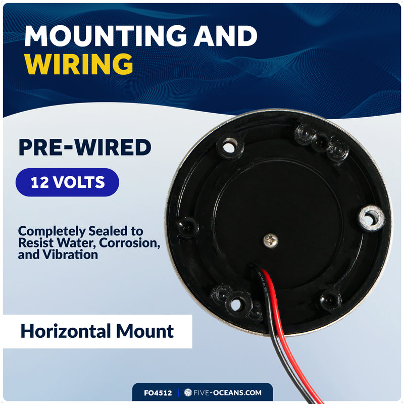 LED Bi-Color Navigation Light, Horizontal Mount, 12V DC - 2NM - FO4512 - Five Oceans