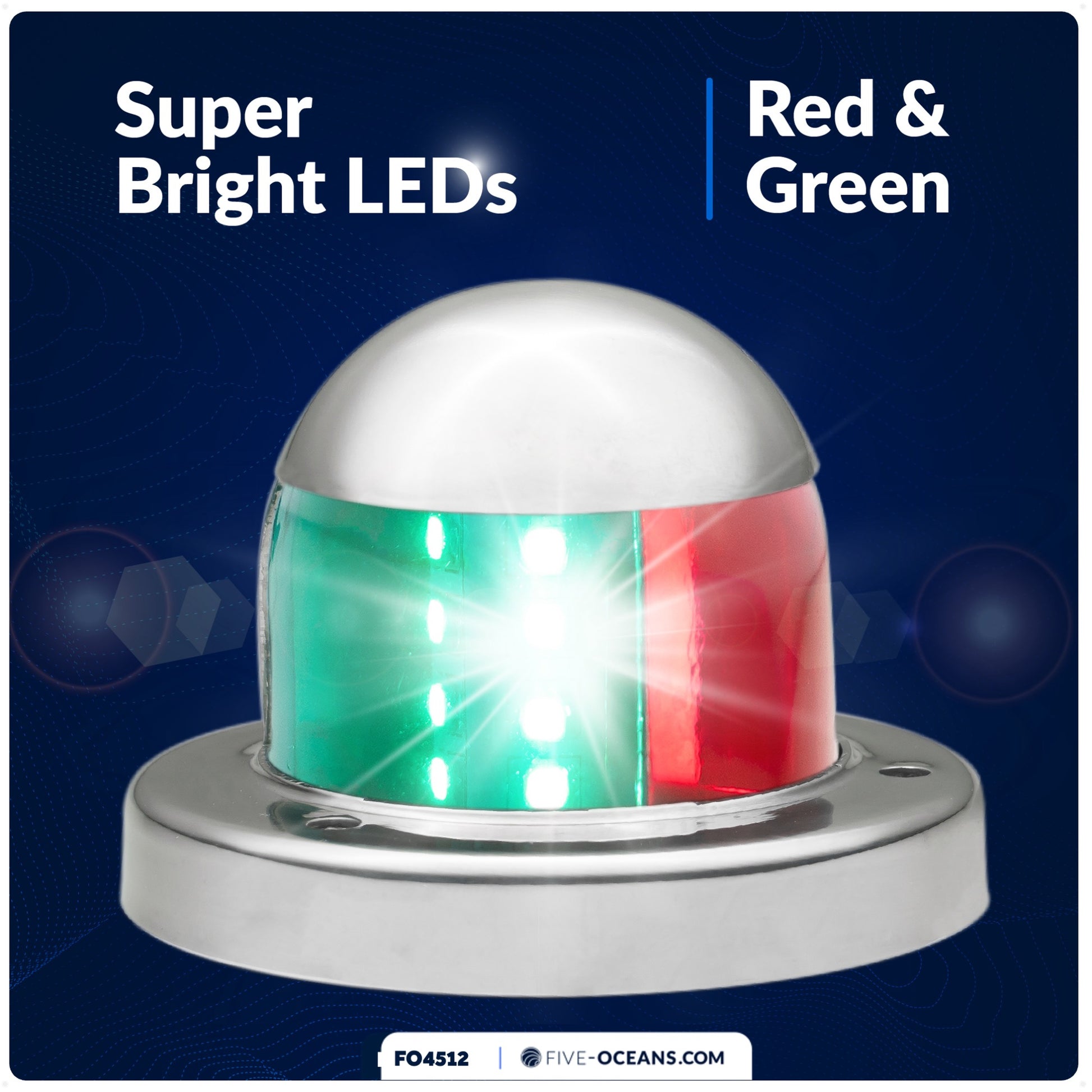 Navigation Lights, LED Red and Green, 2NM - FO4512 - Five Oceans