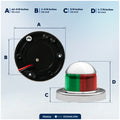 LED Bi-Color Navigation Light, Horizontal Mount, 12V DC - 2NM - FO4512 - Five Oceans