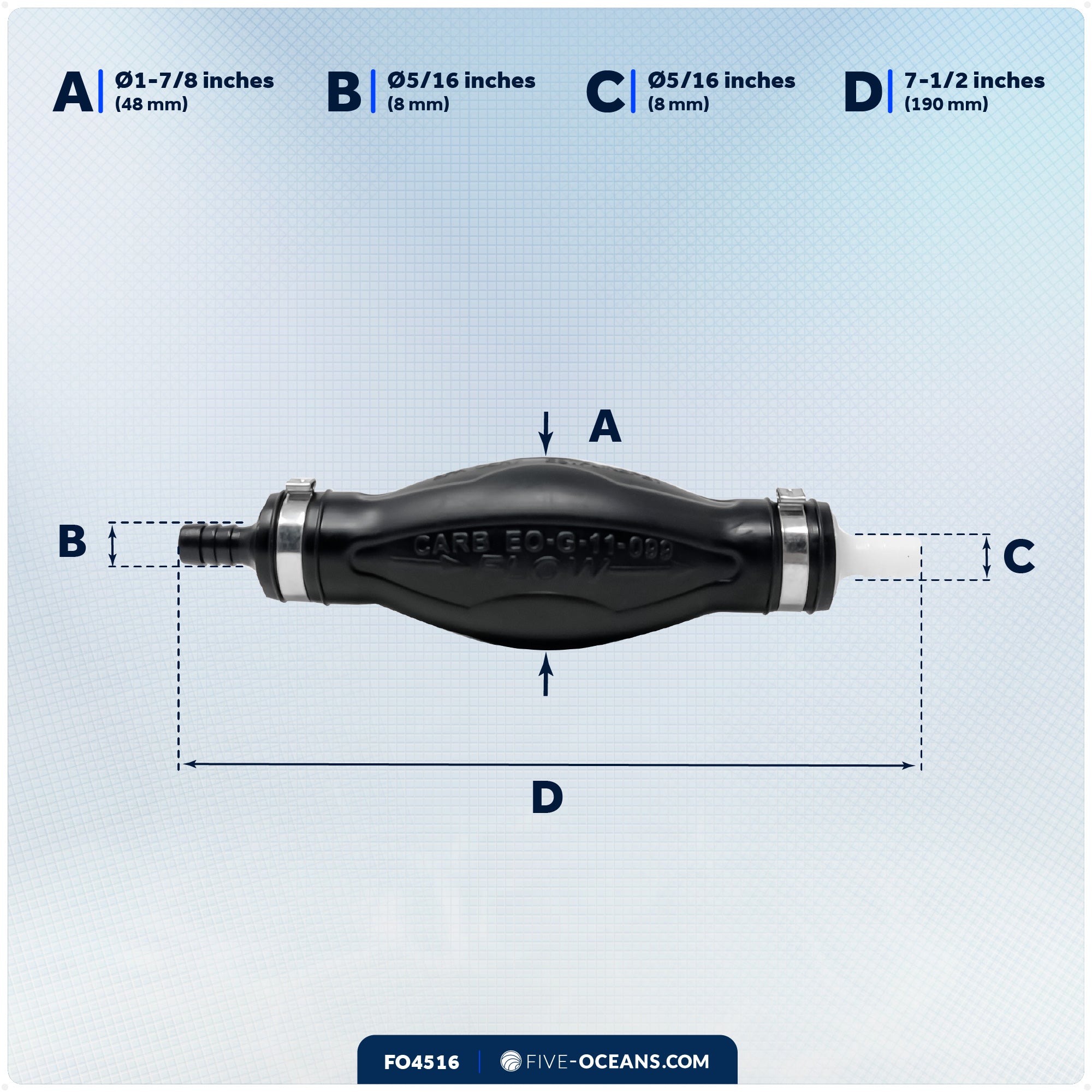 EPA 5/16" Fuel Primer Bulb - FO4516 - Five Oceans