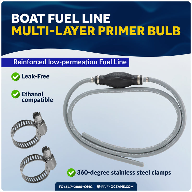 5/16" Fuel Line Assembly OMC / Johnson / Evinrude Outboards, EPA-CARB Approved