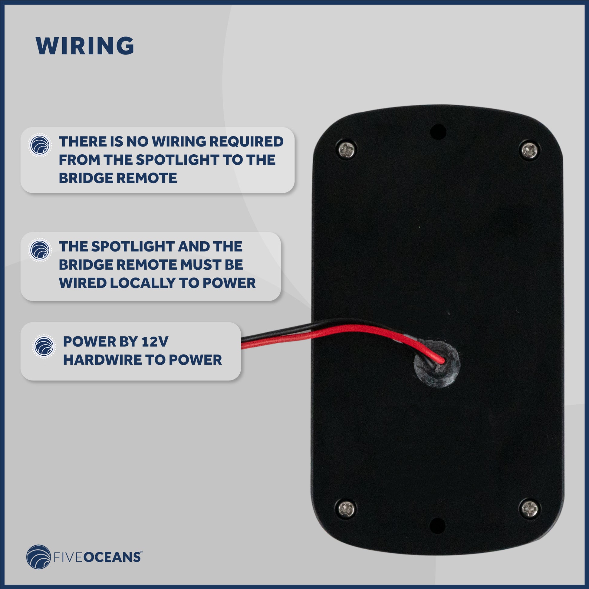 Second Station Wireless Remote Control 12V,  Compatible with Searchlight (FO4519) - FO4520 - Five Oceans