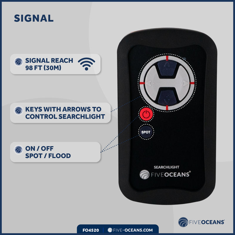 Second Station Wireless Remote Control for Searchlight 12V, Compatible with FO4519 - FO4520 - Five Oceans