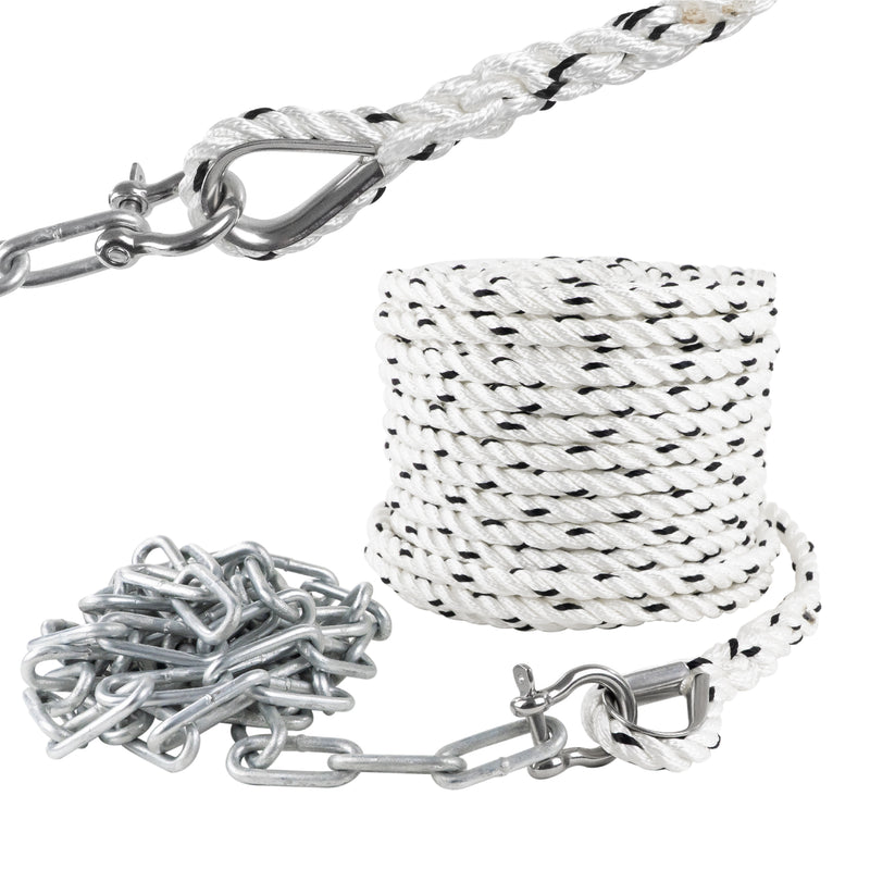 Anchor Rode, 1/2" x 100' Rope with 1/4" x 6' Galvanized Chain - FO4521 - Five Oceans