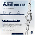 Anchor Rode, 1/2" x 100' Rope with 1/4" x 6' Galvanized Chain - FO4521 - Five Oceans