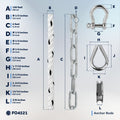 Anchor Rode, 1/2" x 100' Rope with 1/4" x 6' Galvanized Chain - FO4521 - Five Oceans