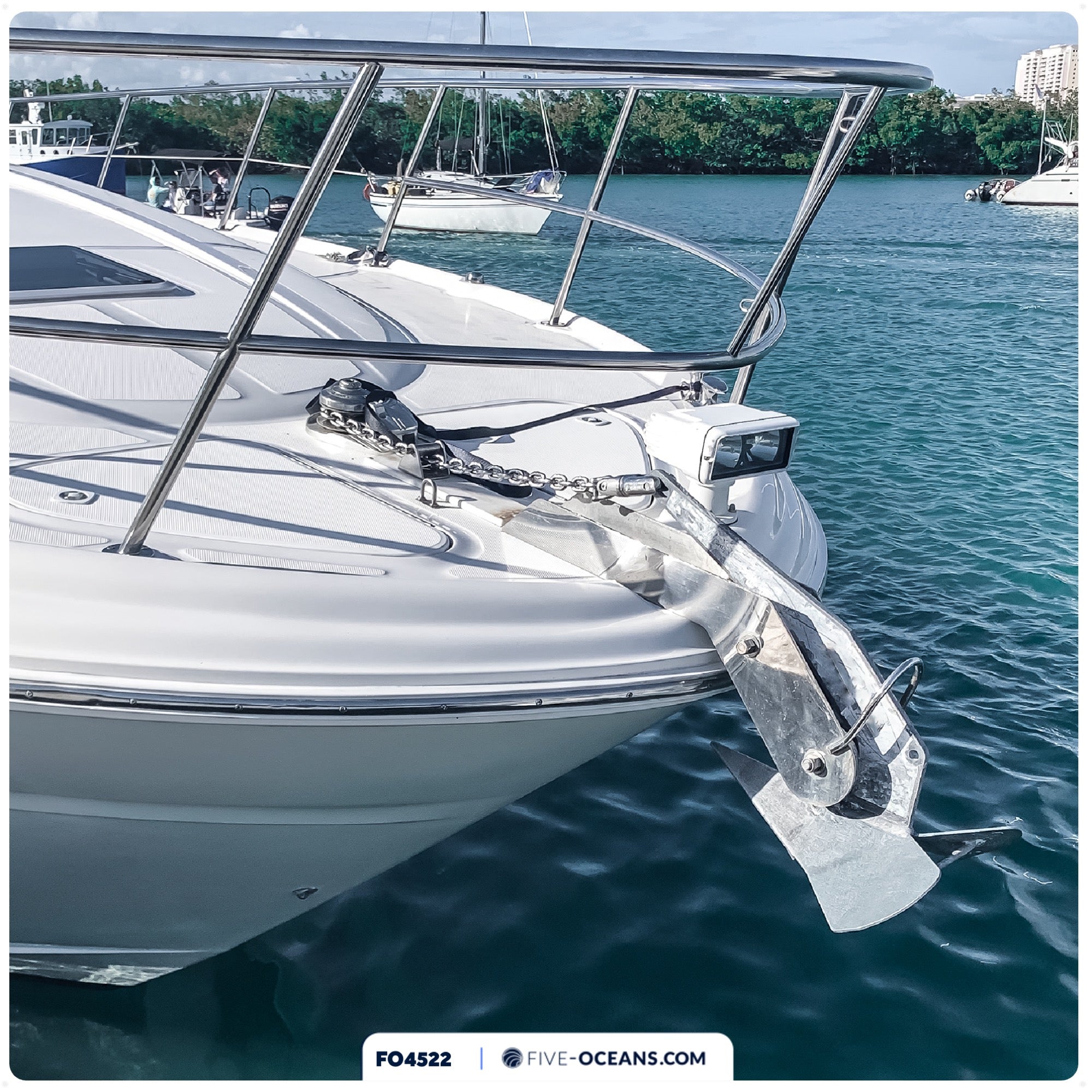 Windlass Anchor Rode, 1/2" x 150' Nylon 3-Strand Rope, 1/4" x 15'  G4 Hot-Dipped Galvanized Steel Chain - FO4522 - Five Oceans